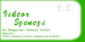 viktor szenczi business card